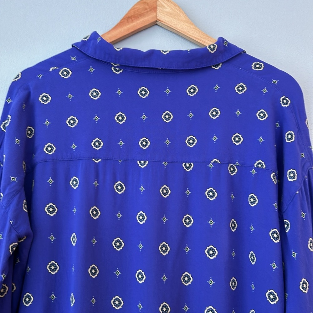 Free People Intimately • Blue Purple Button Down Long Sleeve Top Size XS - Picture 14 of 17